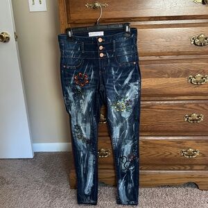 One-of-a-Kind Embroidered Women's Jeans
